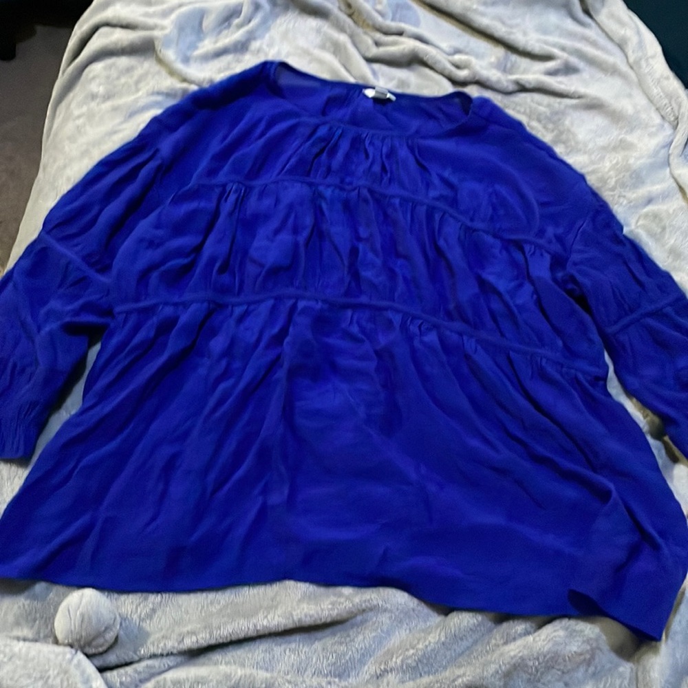 Blue long sleeve blouse